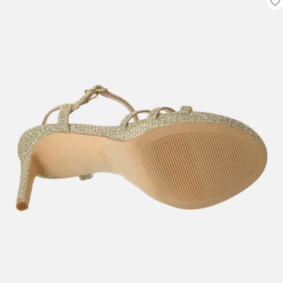 STUART WEITZMAN | NEW IN BOX | STARLA 80 SANDAL | METALLIC – PLATINUM | SZ 7 - Picture 3 of 10